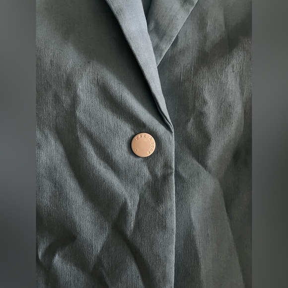 Rag & Bone Women's Lucy One Button Linen Blend Blazer Jacket Blue - Size 2 - Picture 5 of 9